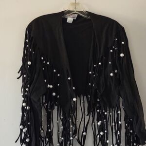 Jou Jou Black Cotton Top with Embroidered Label